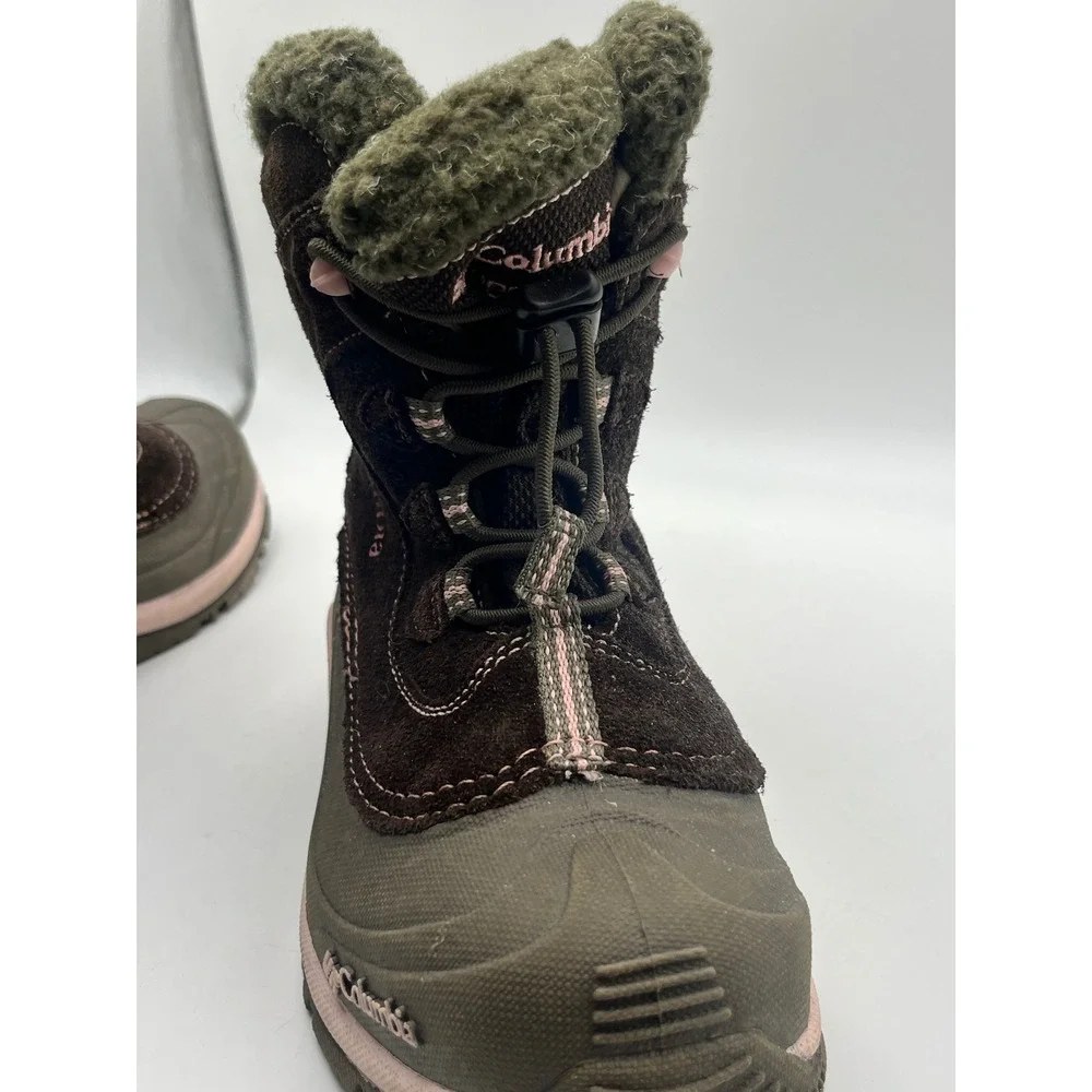 Columbia Youth Bugaboot Winter Boots Kids Size 3 Waterproof Brown Pink BY1272-24